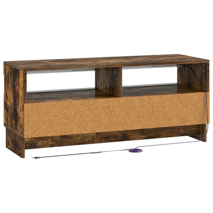 LED tv-meubel Gerookt eiken Bewerkt hout