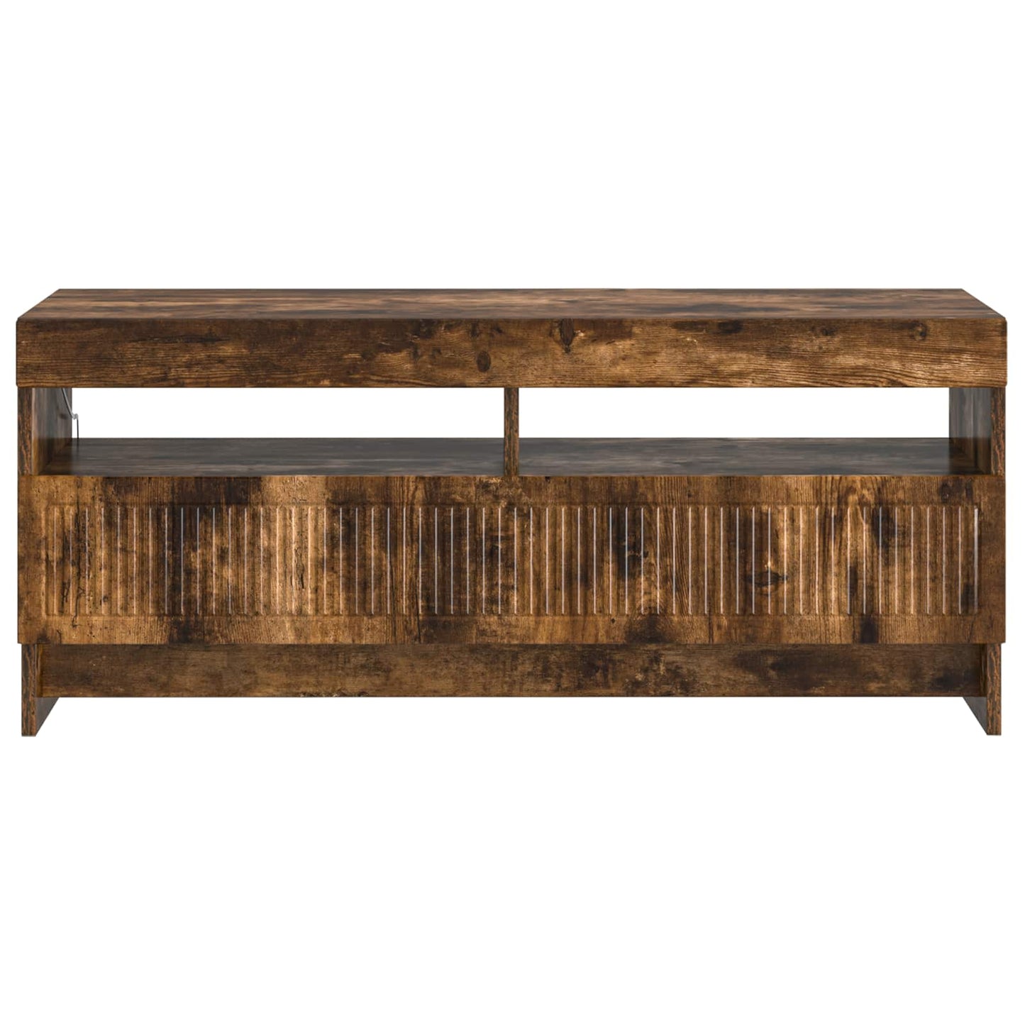 LED tv-meubel Gerookt eiken Bewerkt hout