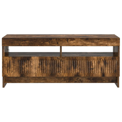LED tv-meubel Gerookt eiken Bewerkt hout