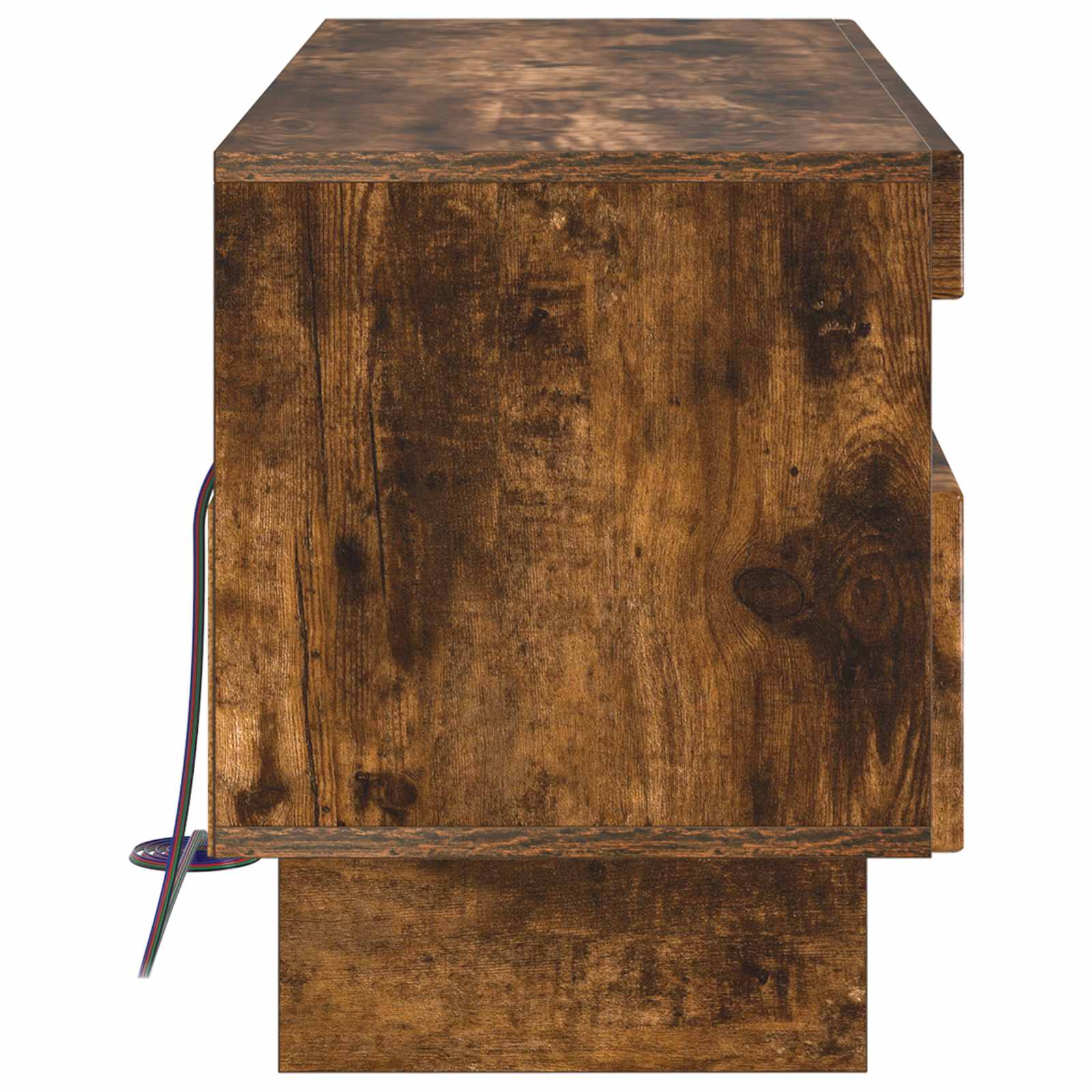 LED tv-meubel Gerookt eiken Bewerkt hout
