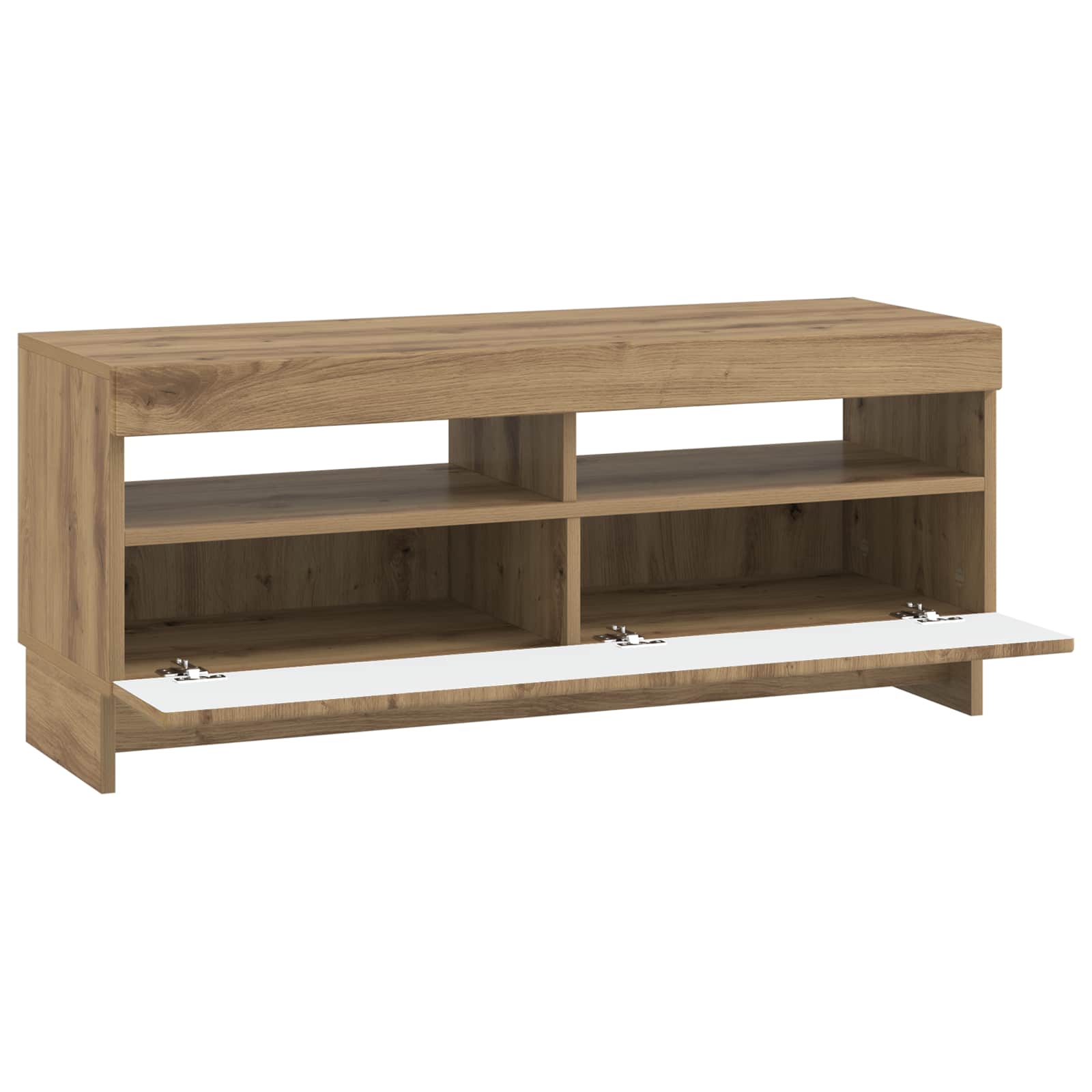 LED tv-meubel Artisanaal eiken Bewerkt hout
