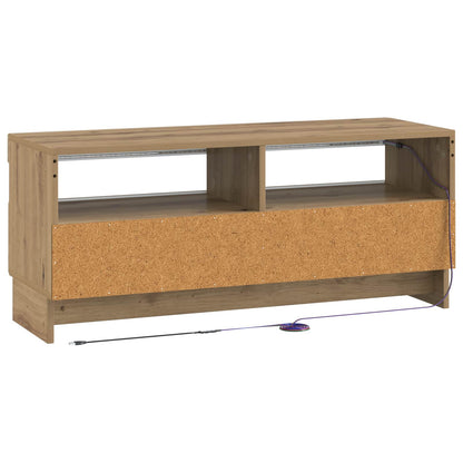 LED tv-meubel Artisanaal eiken Bewerkt hout