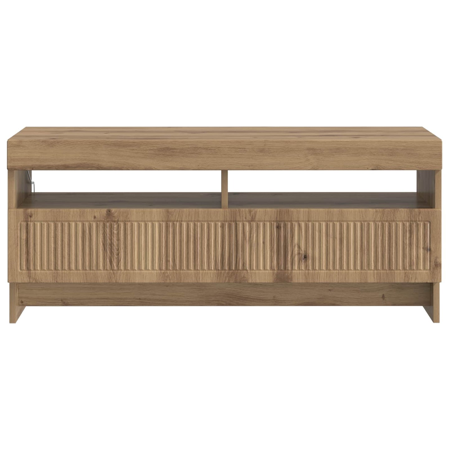 LED tv-meubel Artisanaal eiken Bewerkt hout