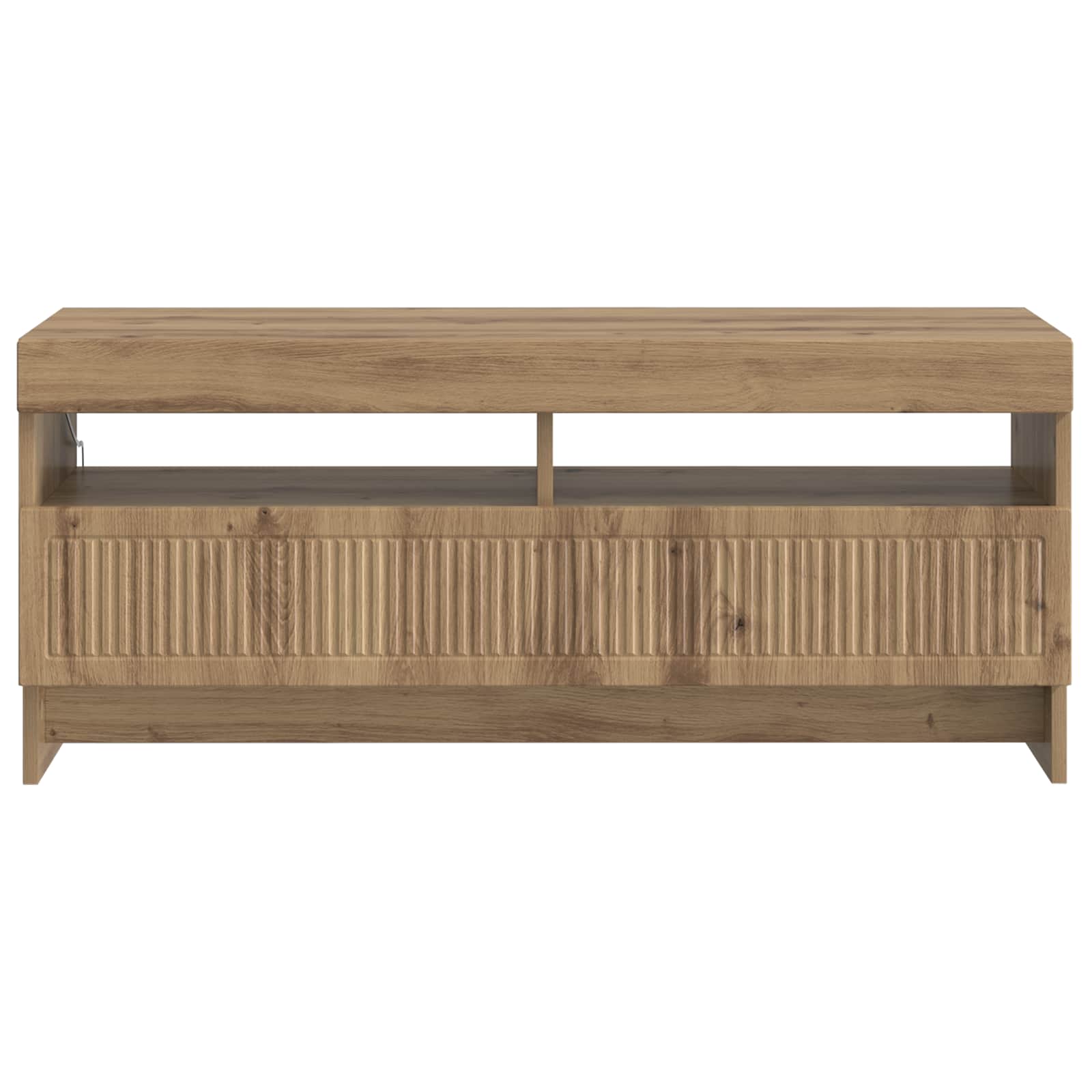LED tv-meubel Artisanaal eiken Bewerkt hout