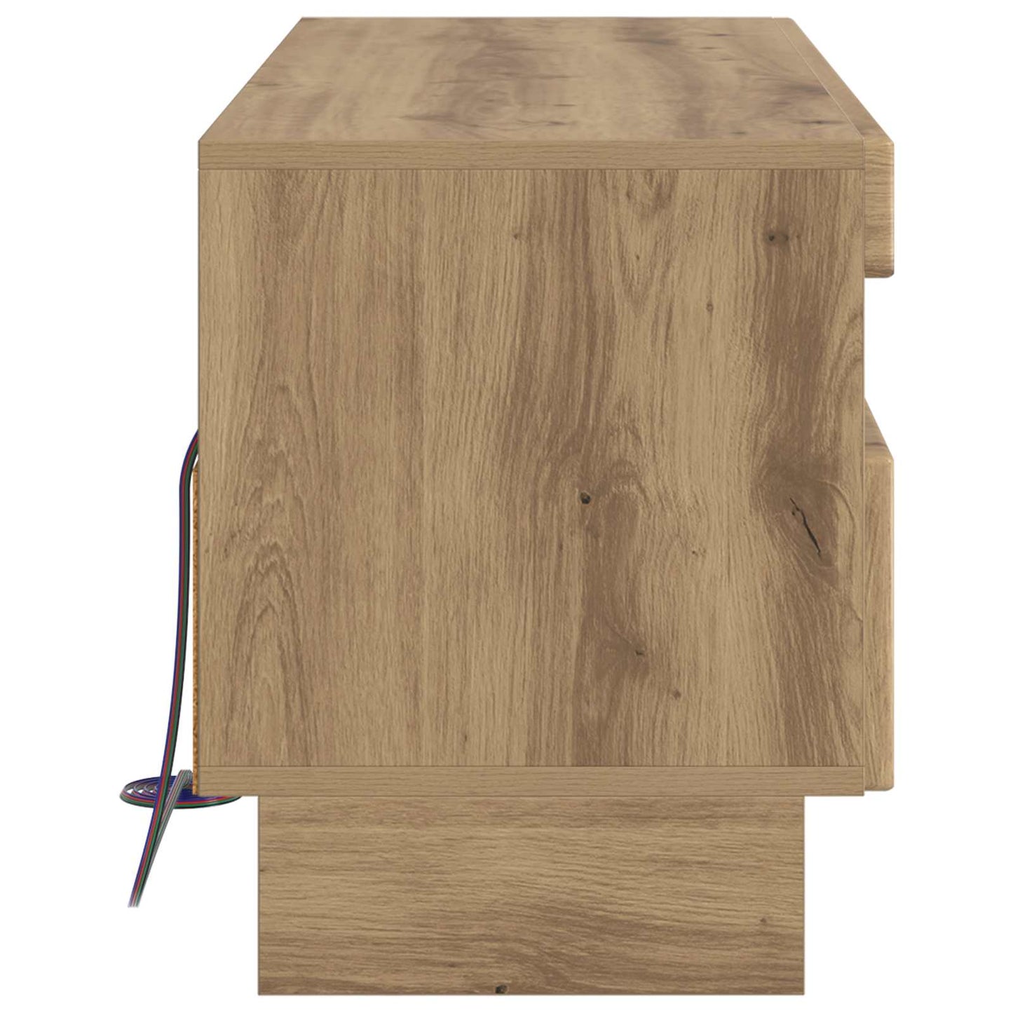 LED tv-meubel Artisanaal eiken Bewerkt hout