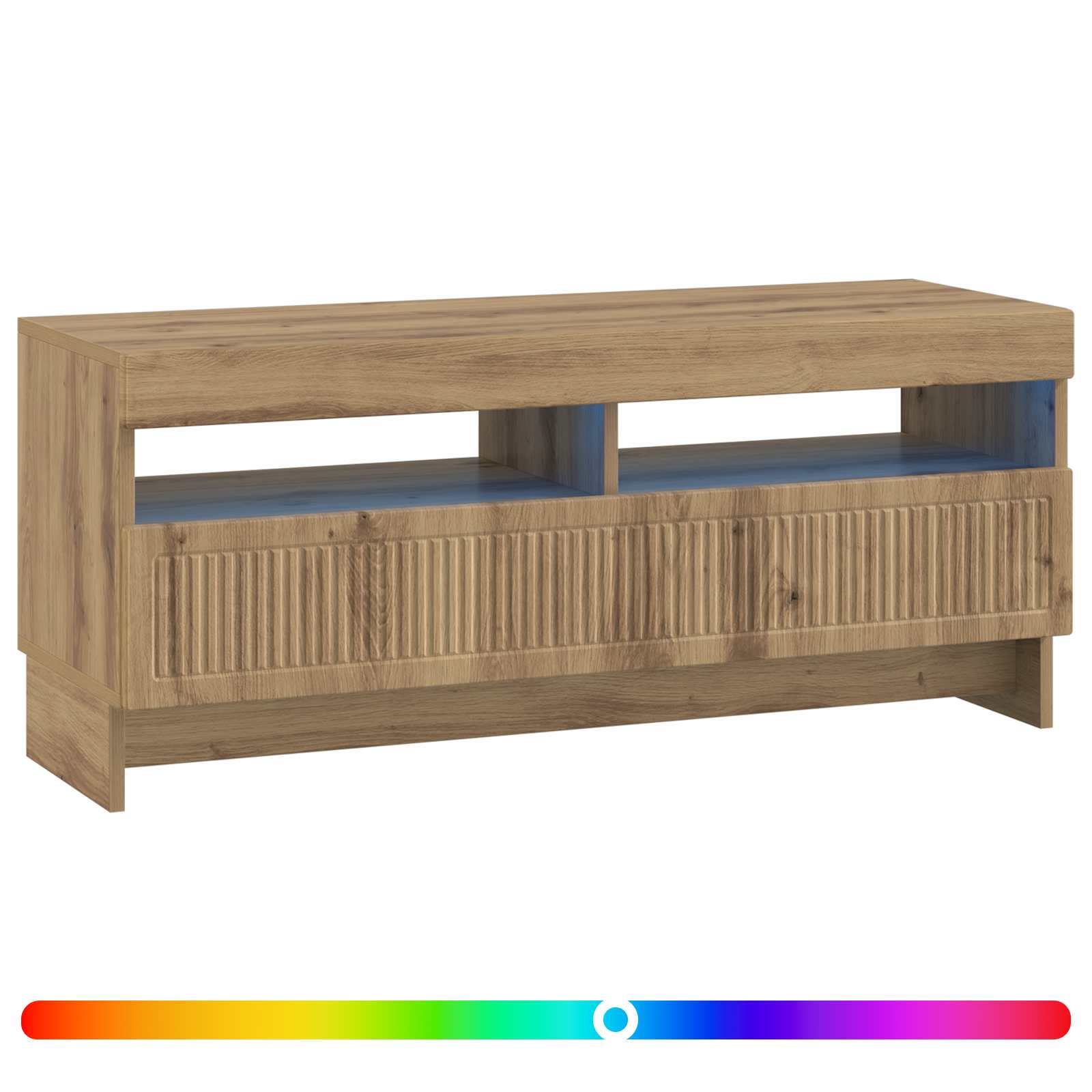 LED tv-meubel Artisanaal eiken Bewerkt hout
