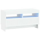 LED tv-meubel Wit Bewerkt hout