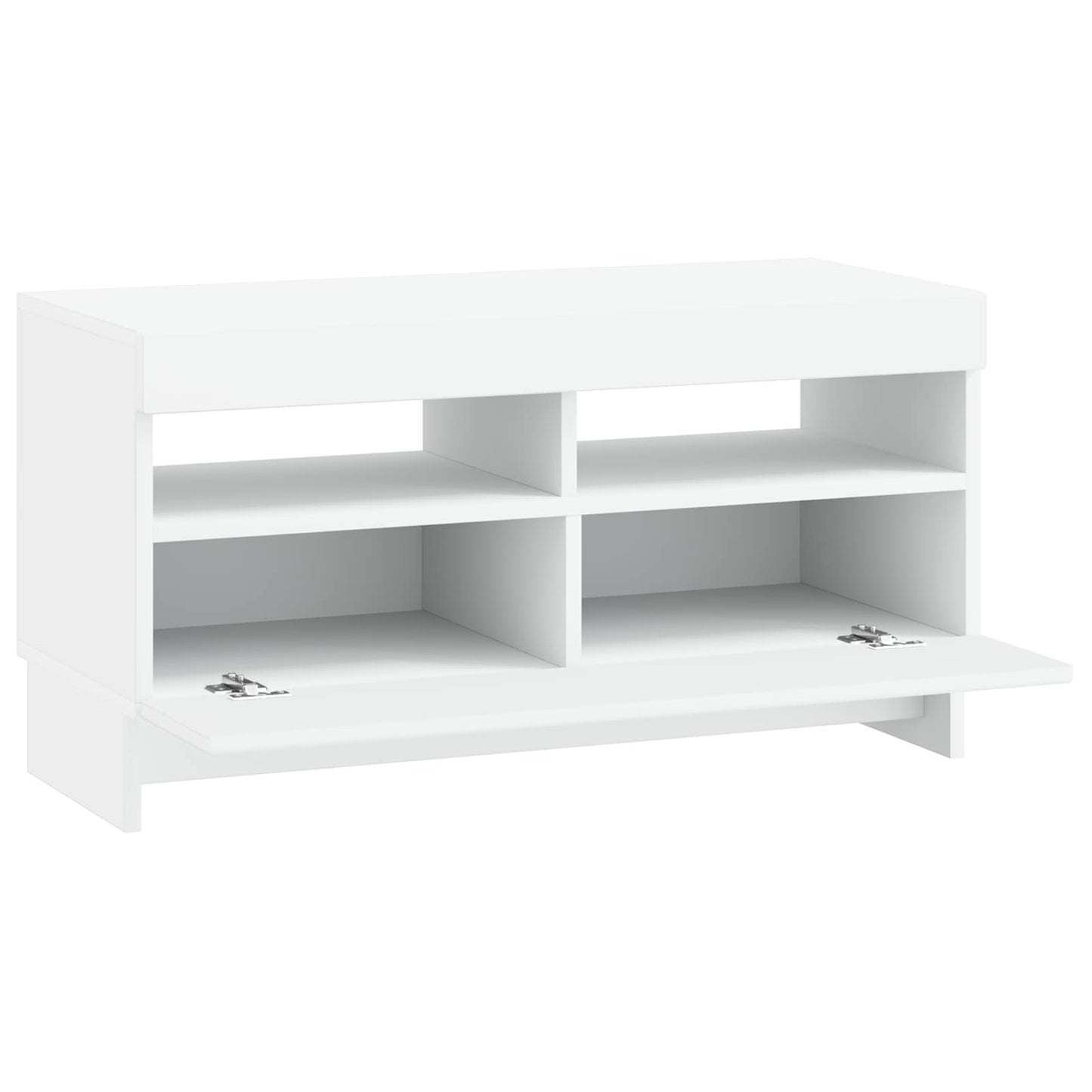 LED tv-meubel Wit Bewerkt hout