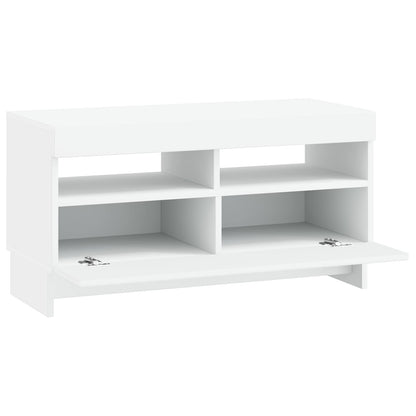 LED tv-meubel Wit Bewerkt hout