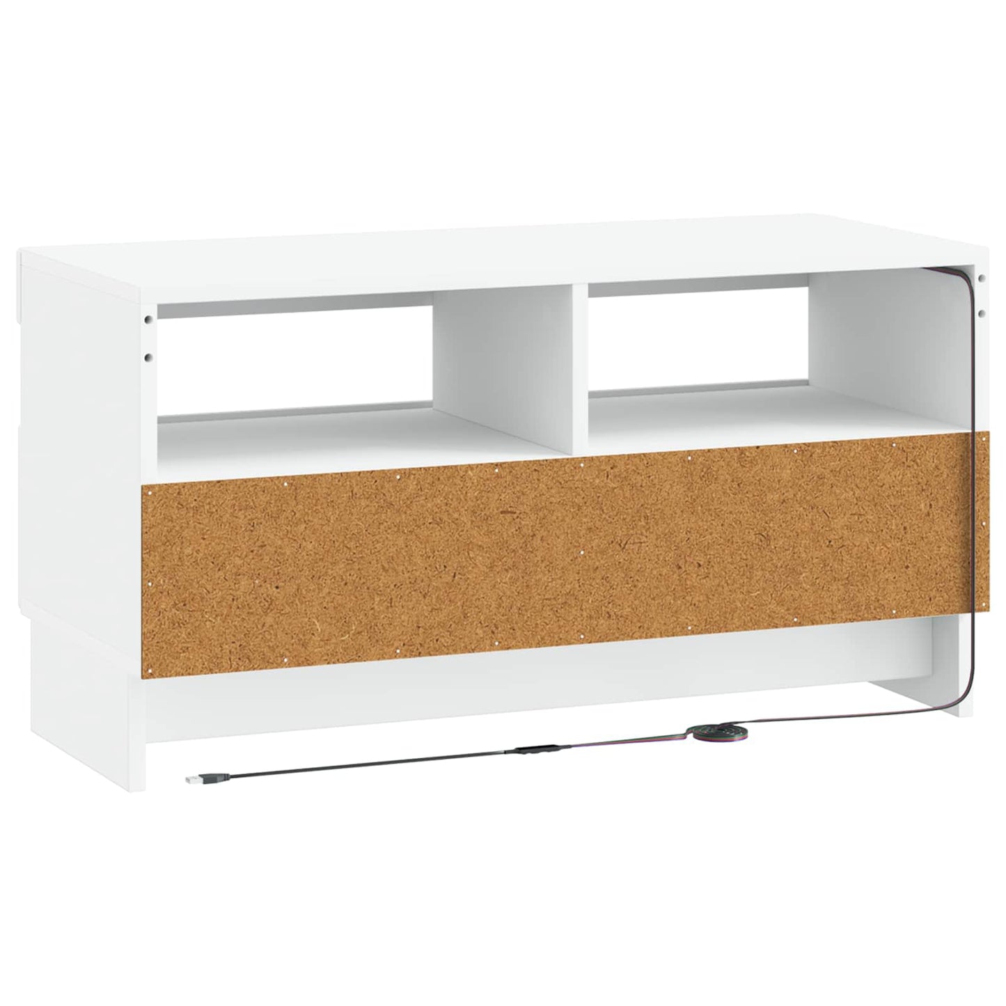 LED tv-meubel Wit Bewerkt hout