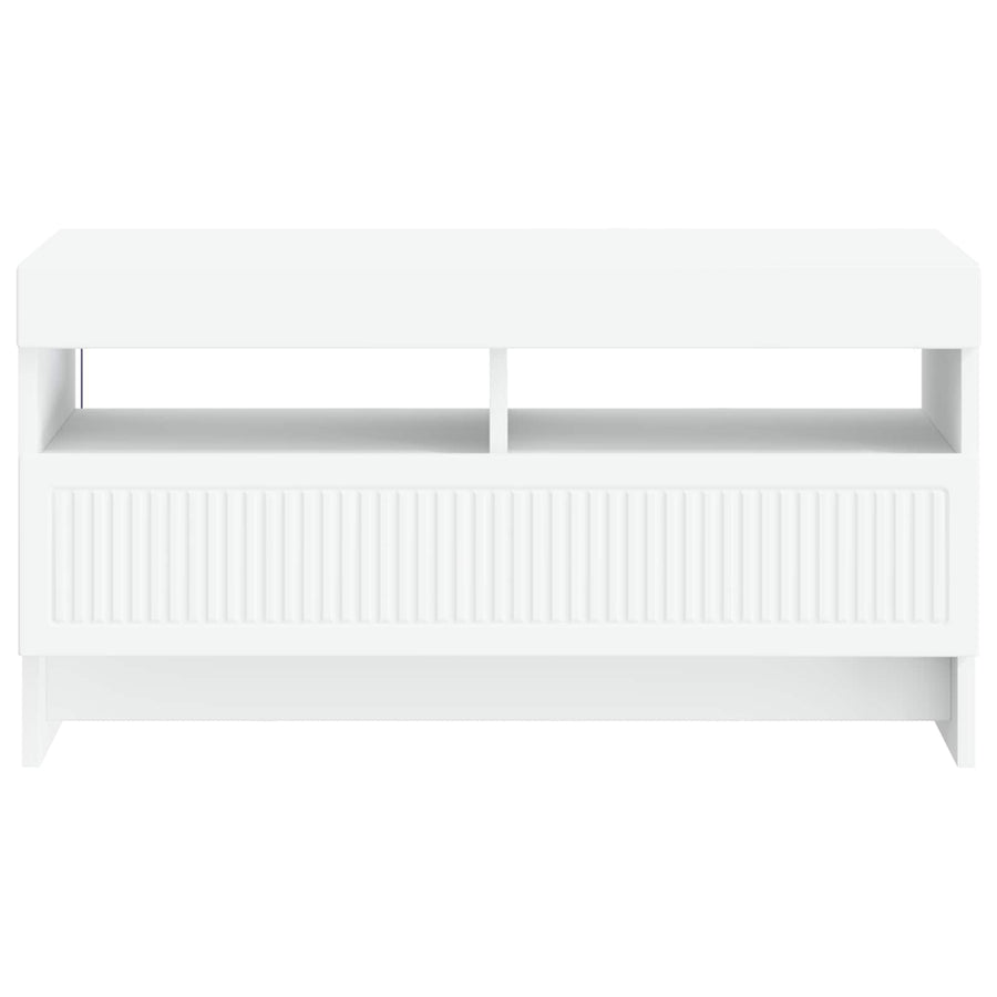 LED tv-meubel Wit Bewerkt hout