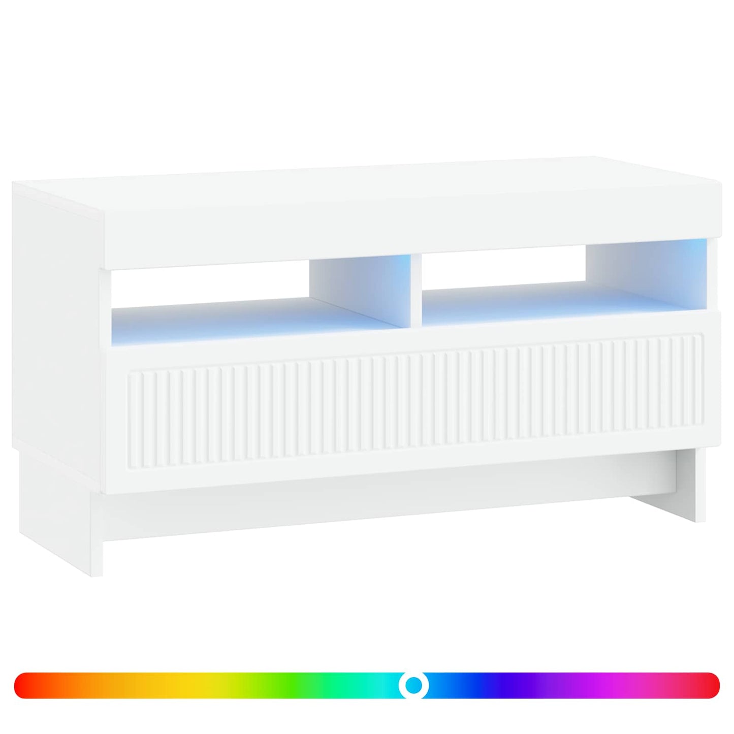 LED tv-meubel Wit Bewerkt hout