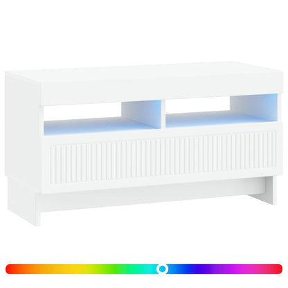 LED tv-meubel Wit Bewerkt hout