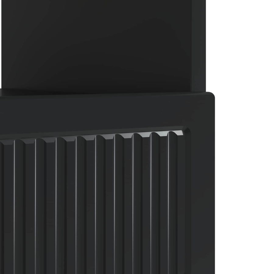 LED tv-meubel Zwart Bewerkt hout