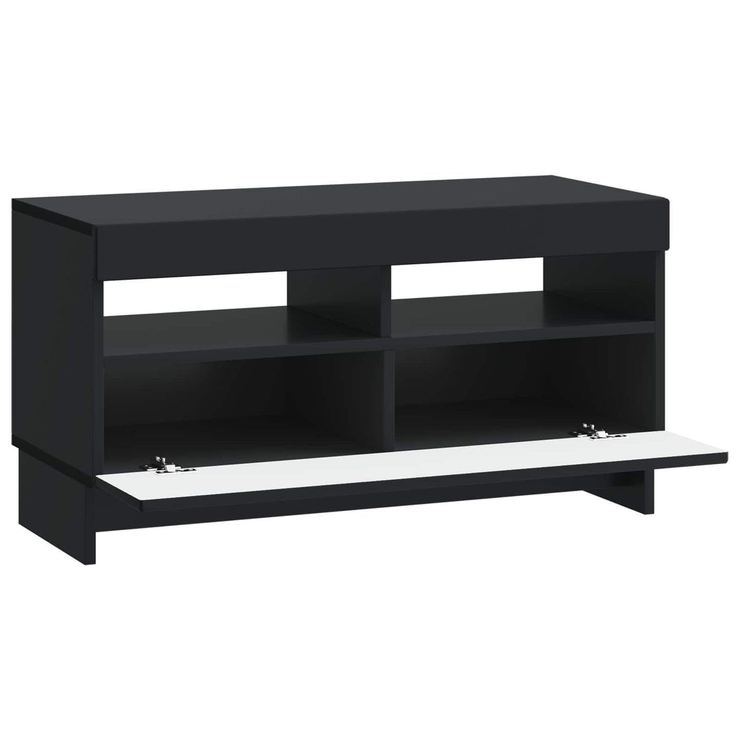 LED tv-meubel Zwart Bewerkt hout