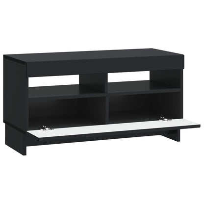 LED tv-meubel Zwart Bewerkt hout
