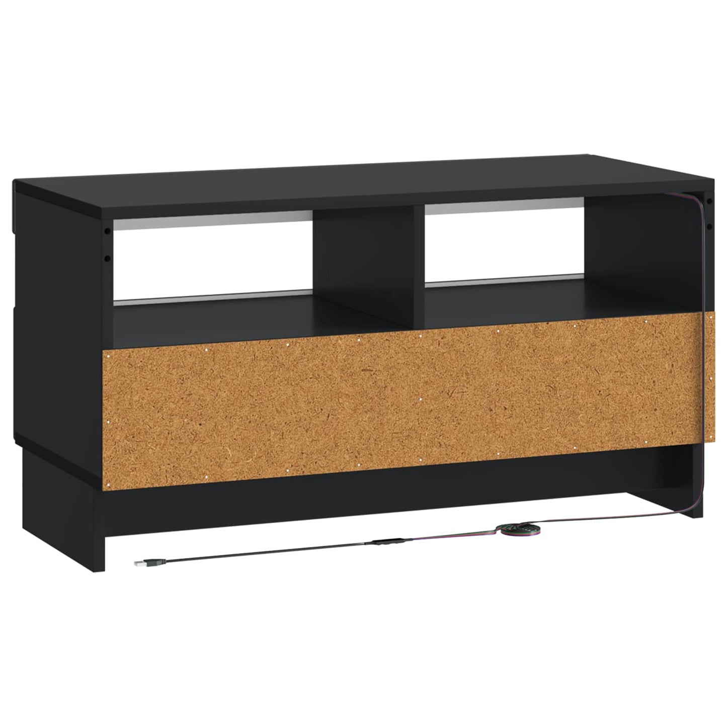LED tv-meubel Zwart Bewerkt hout