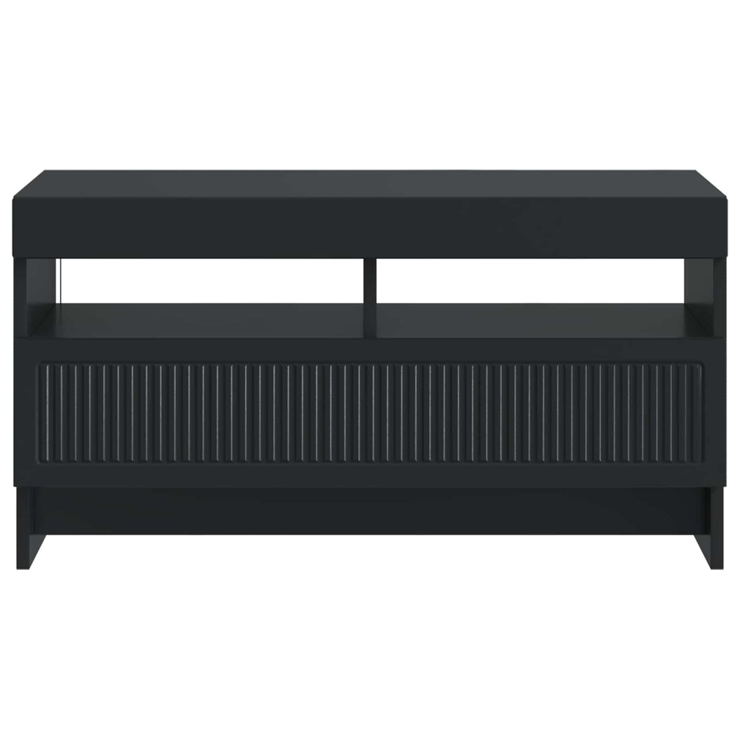 LED tv-meubel Zwart Bewerkt hout