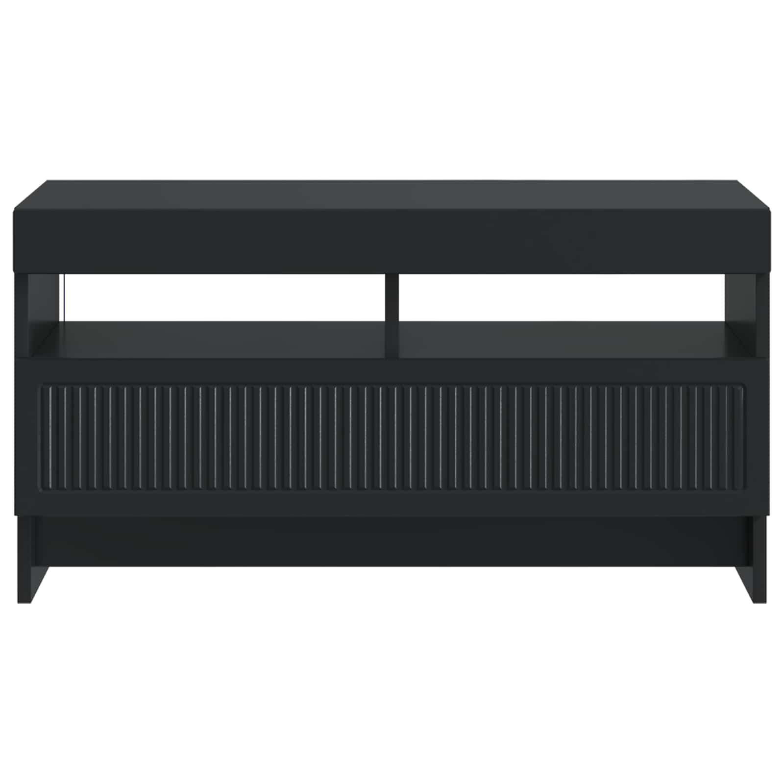 LED tv-meubel Zwart Bewerkt hout