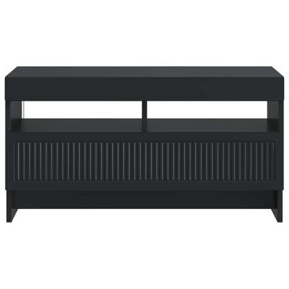 LED tv-meubel Zwart Bewerkt hout