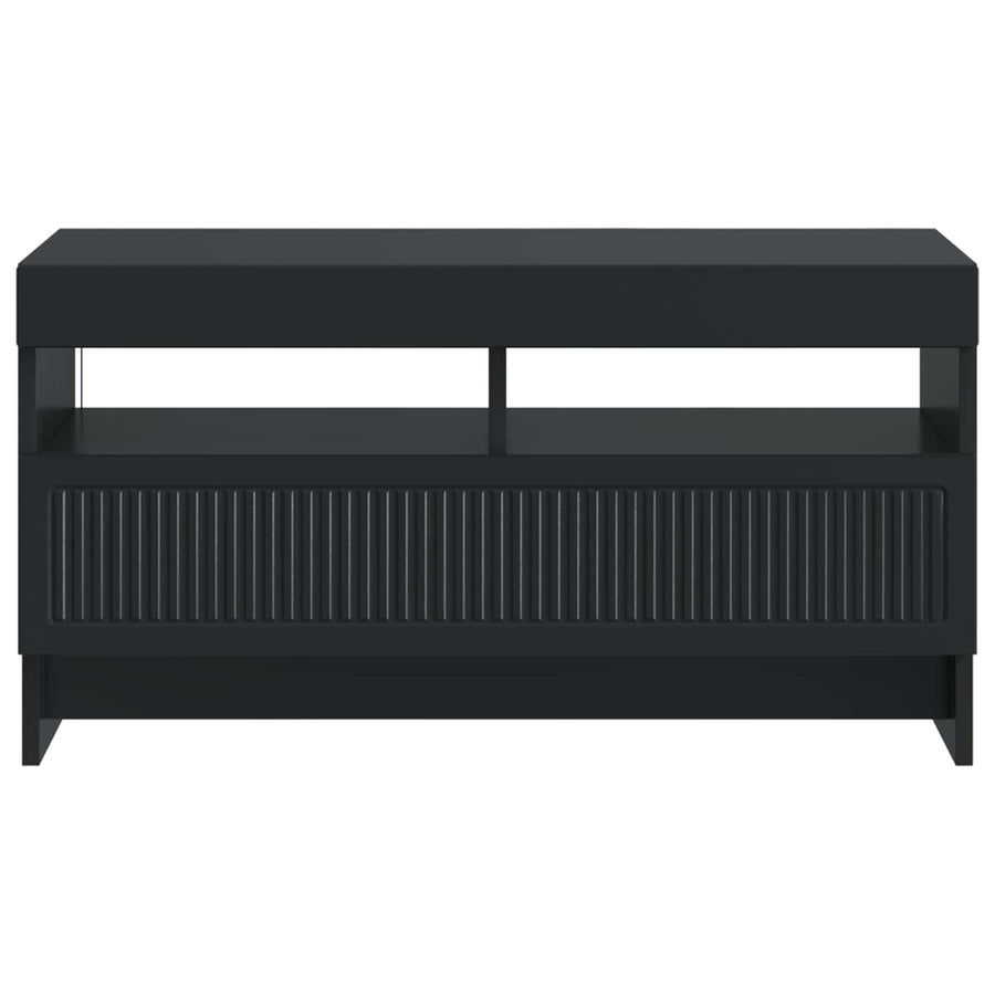 LED tv-meubel Zwart Bewerkt hout