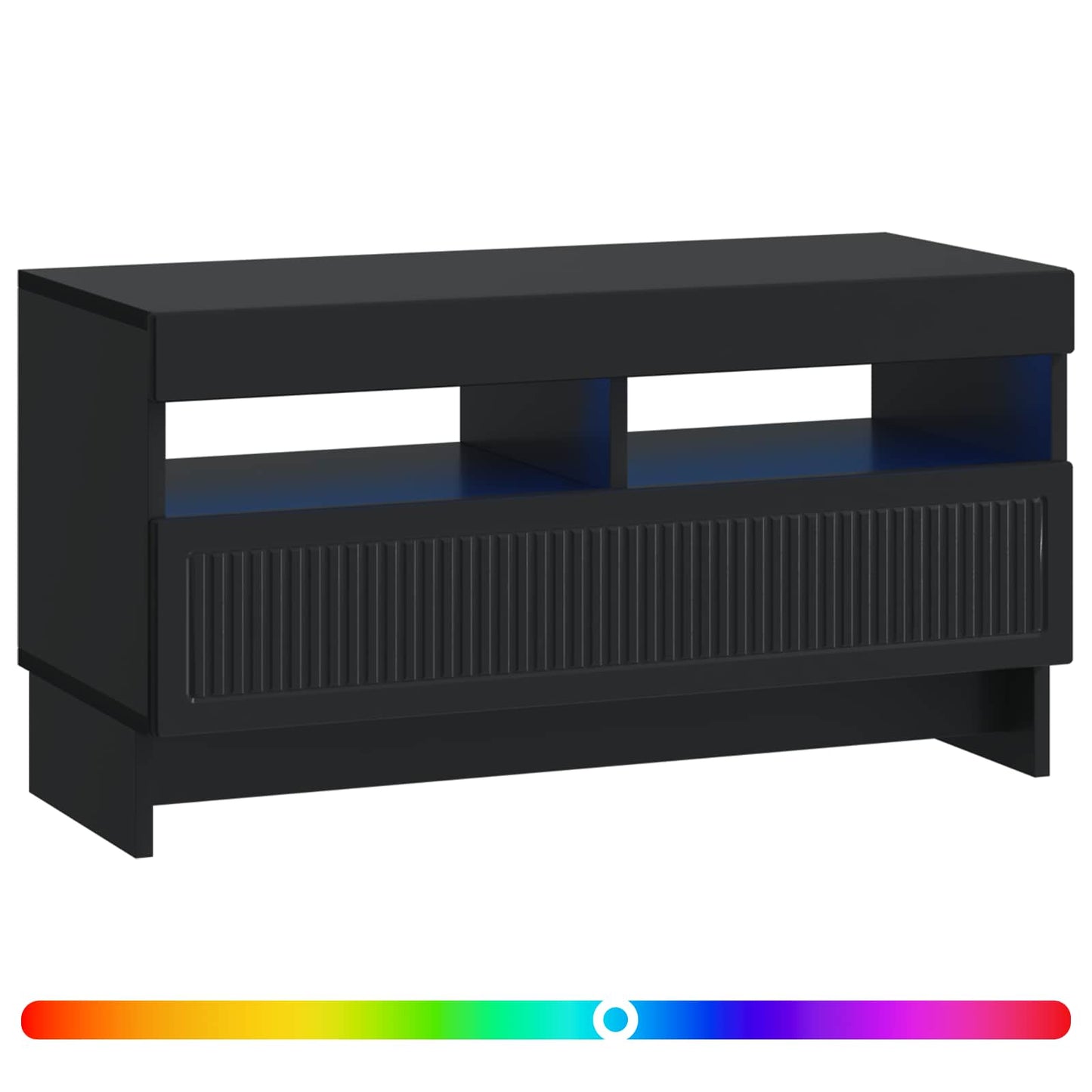 LED tv-meubel Zwart Bewerkt hout