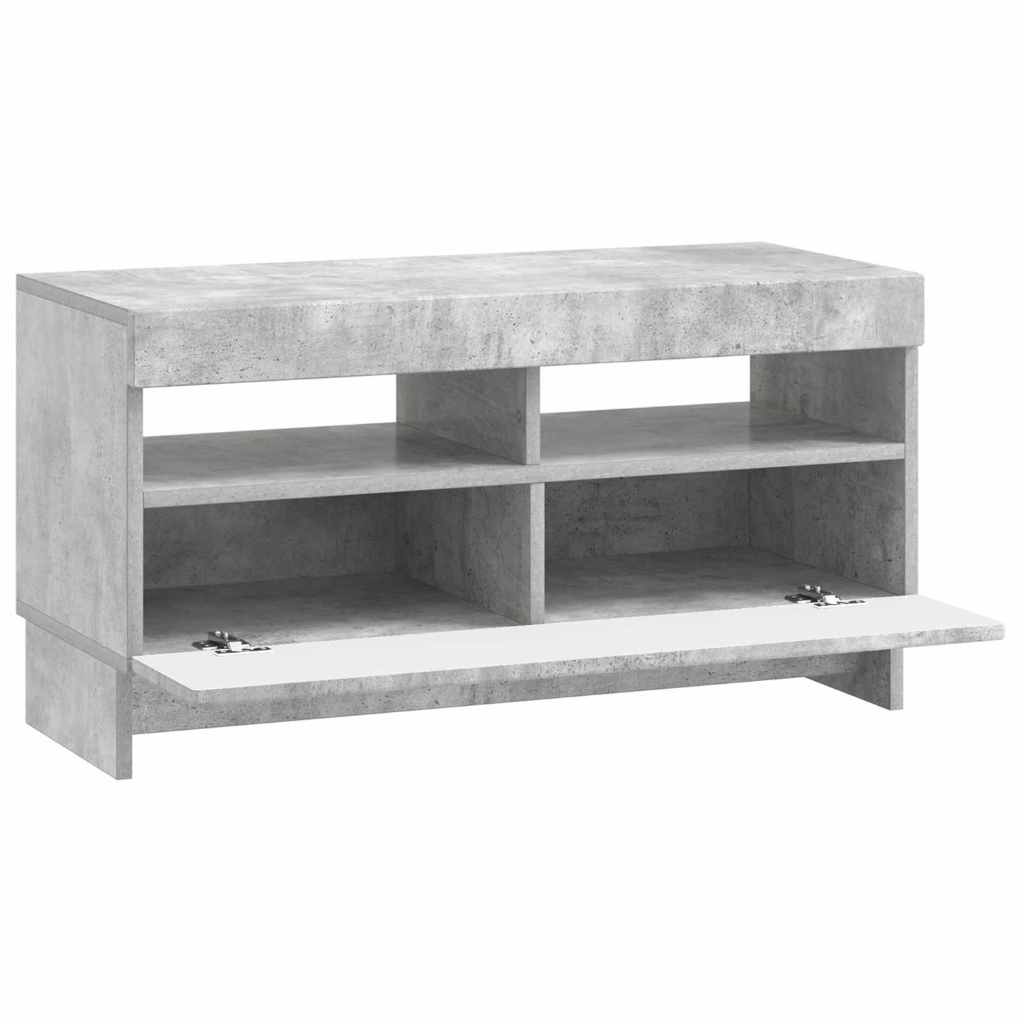 LED tv-meubel Betongrijs Bewerkt hout