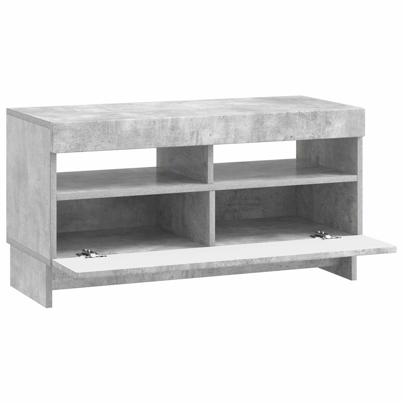 LED tv-meubel Betongrijs Bewerkt hout