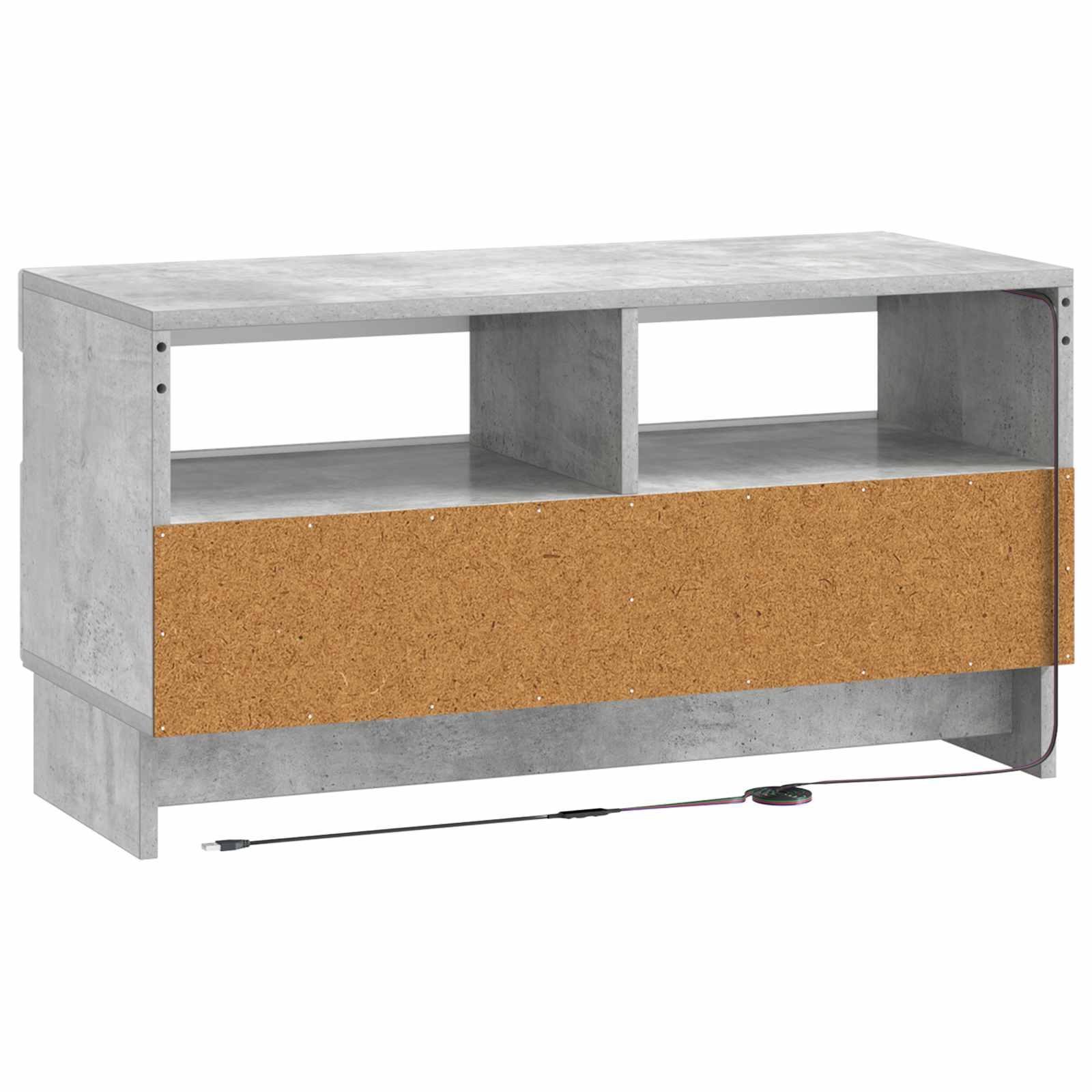 LED tv-meubel Betongrijs Bewerkt hout
