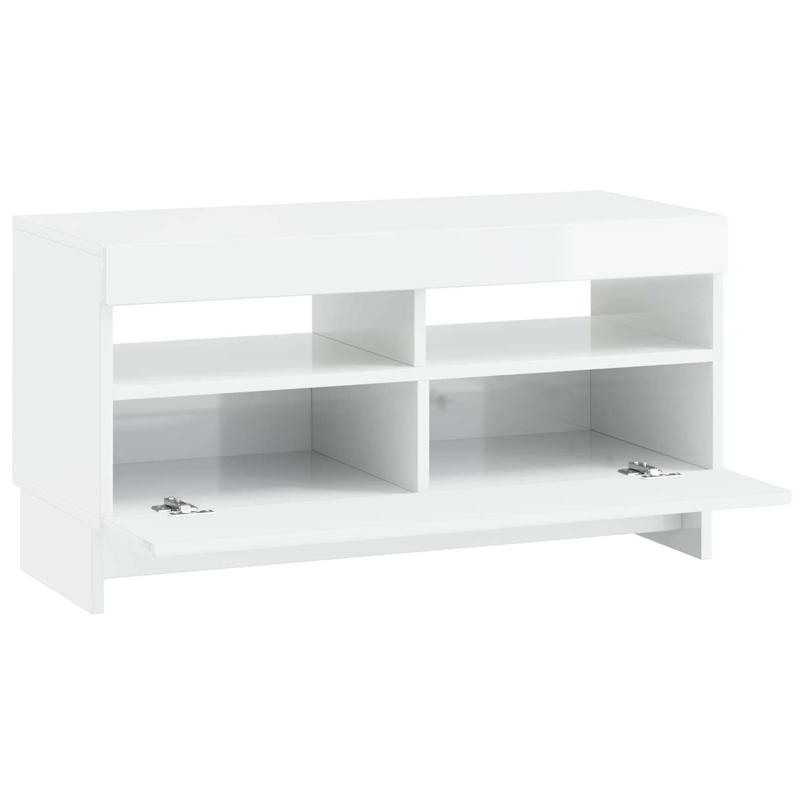 LED tv-meubel Hoogglans Wit Bewerkt hout