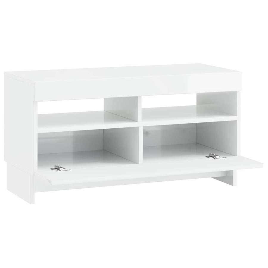 LED tv-meubel Hoogglans Wit Bewerkt hout