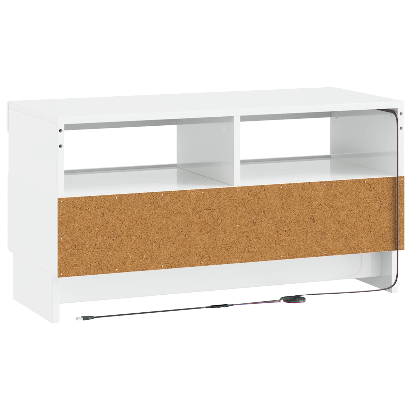LED tv-meubel Hoogglans Wit Bewerkt hout