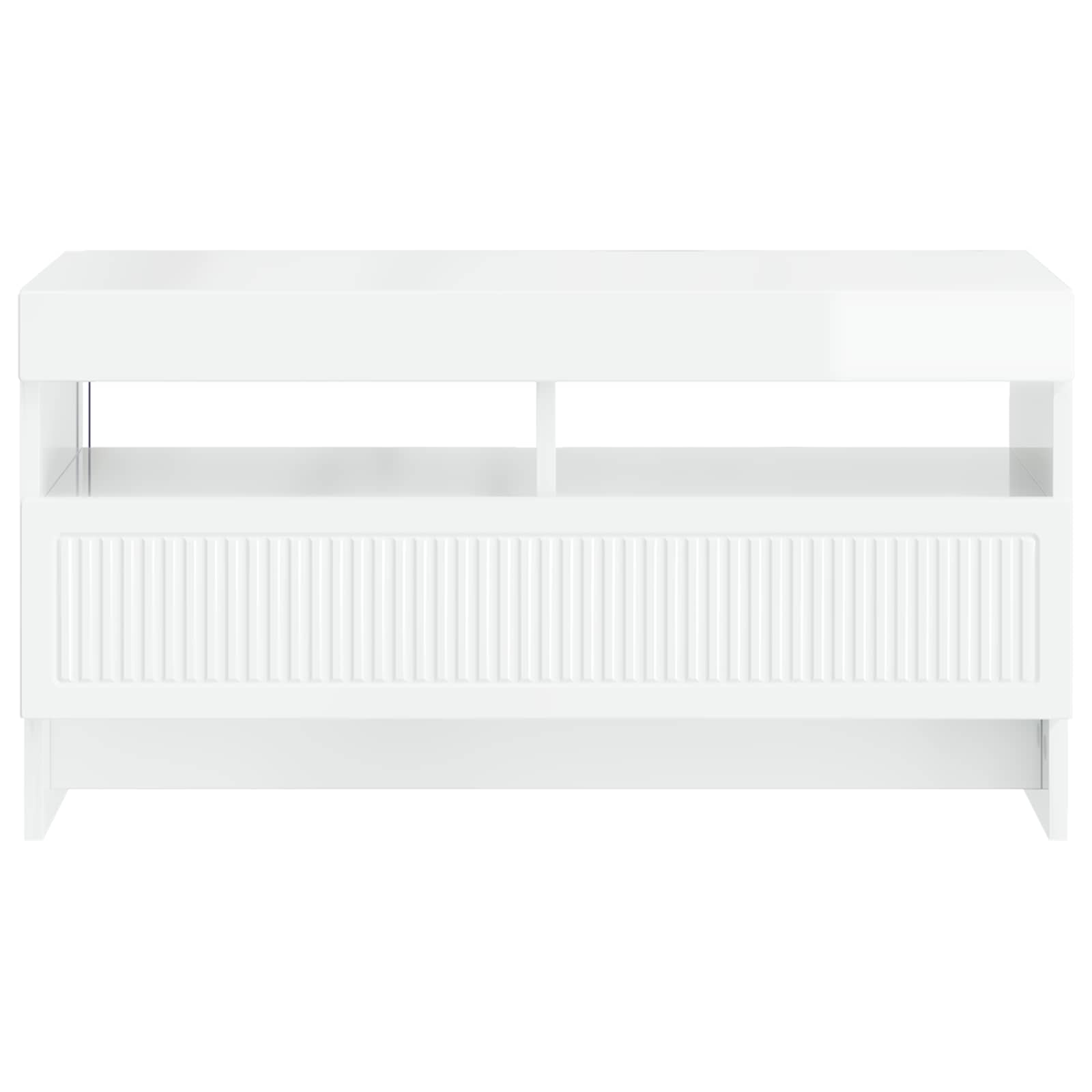LED tv-meubel Hoogglans Wit Bewerkt hout