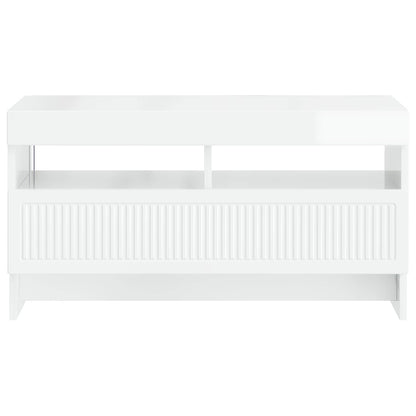 LED tv-meubel Hoogglans Wit Bewerkt hout