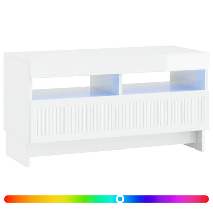 LED tv-meubel Hoogglans Wit Bewerkt hout