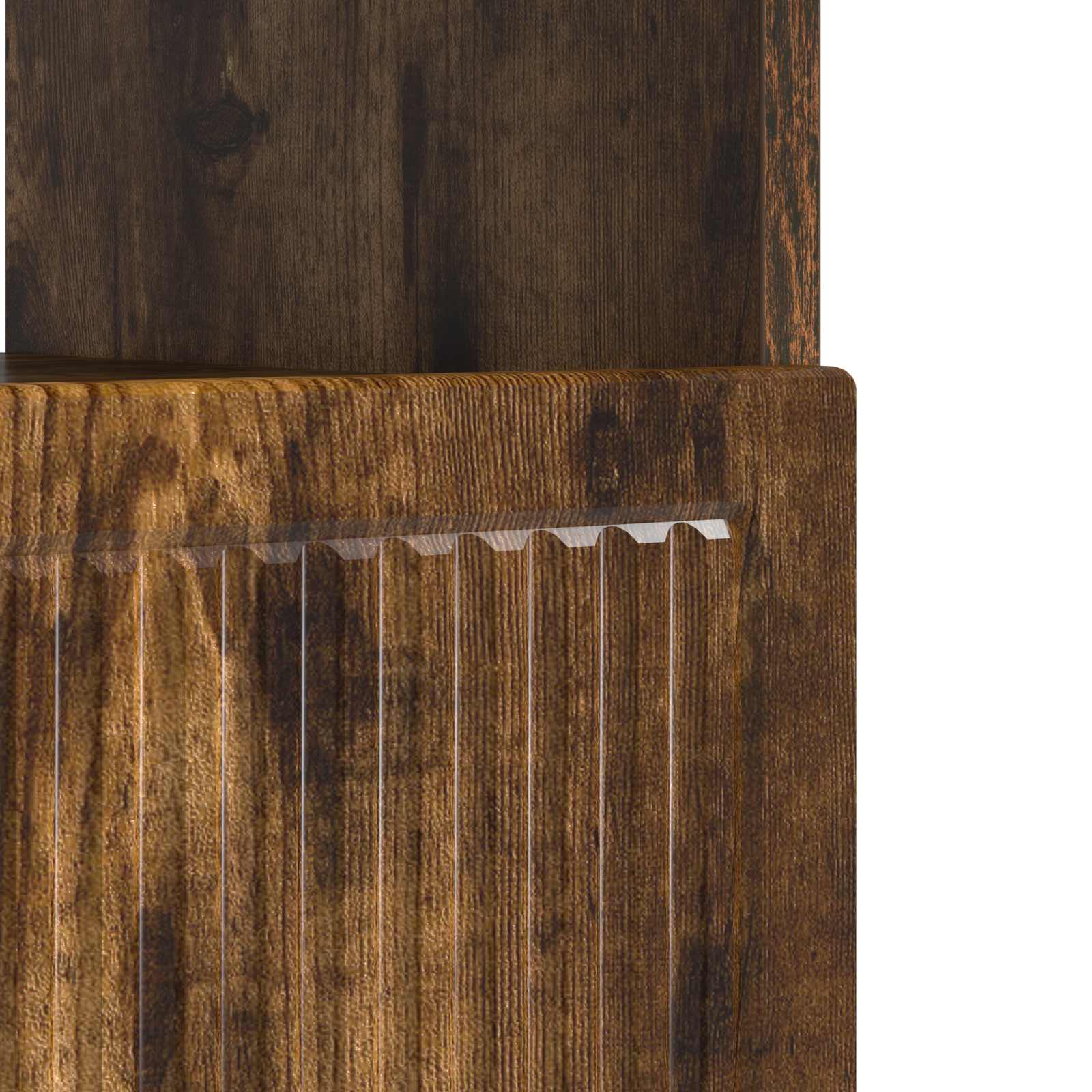 LED tv-meubel Gerookt eiken Bewerkt hout