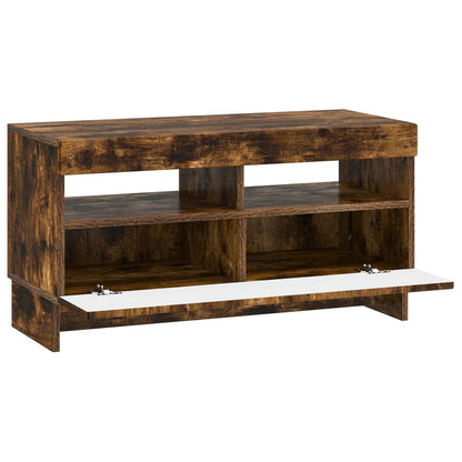 LED tv-meubel Gerookt eiken Bewerkt hout