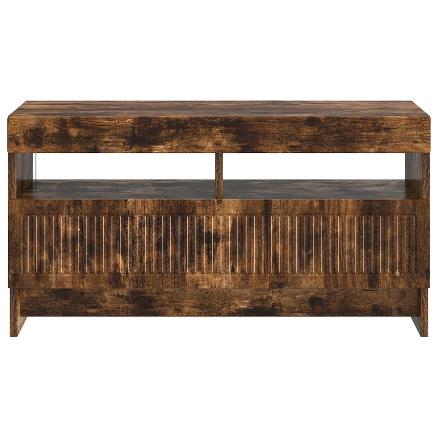 LED tv-meubel Gerookt eiken Bewerkt hout