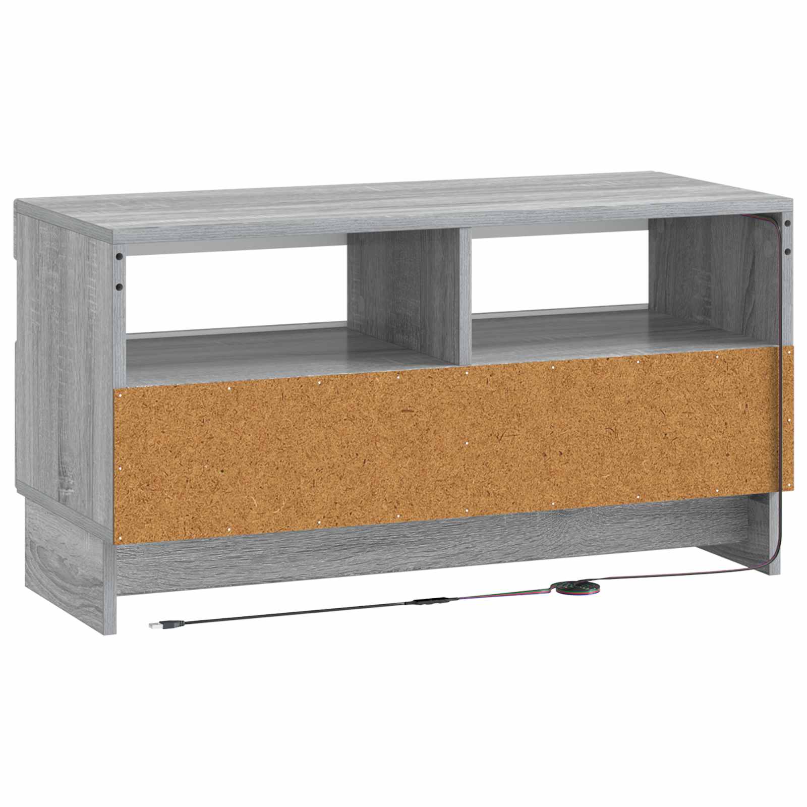 LED tv-meubel Grijs Sonoma Bewerkt hout