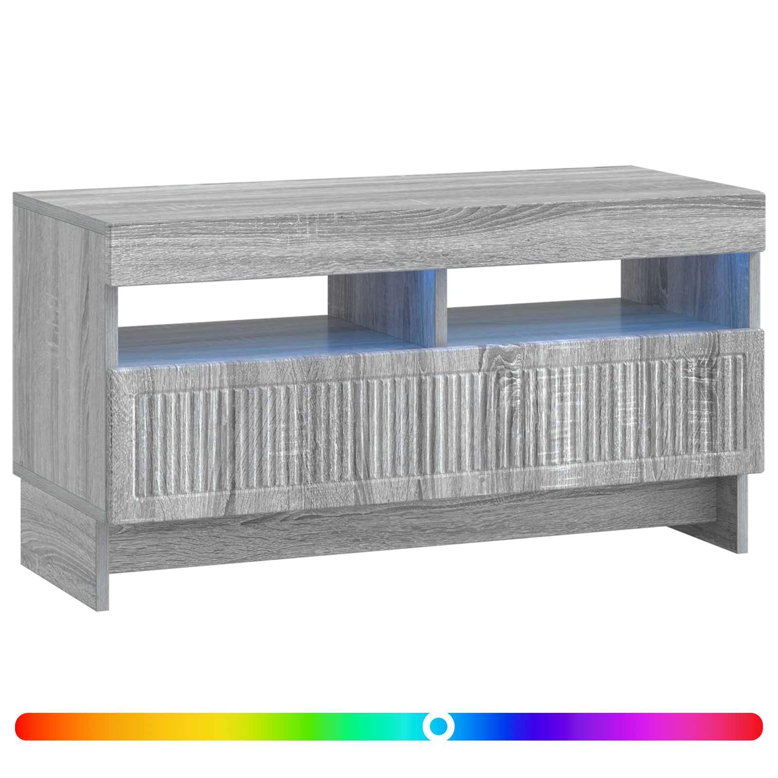 LED tv-meubel Grijs Sonoma Bewerkt hout