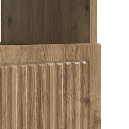 LED tv-meubel Artisanaal eiken Bewerkt hout