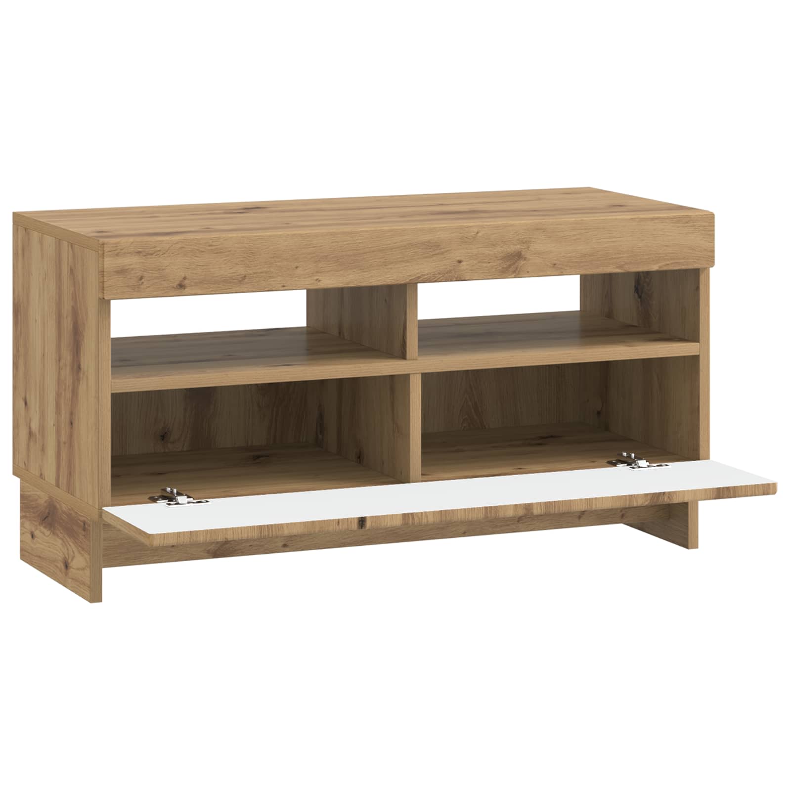 LED tv-meubel Artisanaal eiken Bewerkt hout