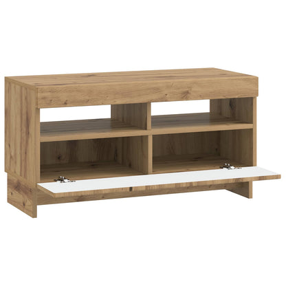 LED tv-meubel Artisanaal eiken Bewerkt hout