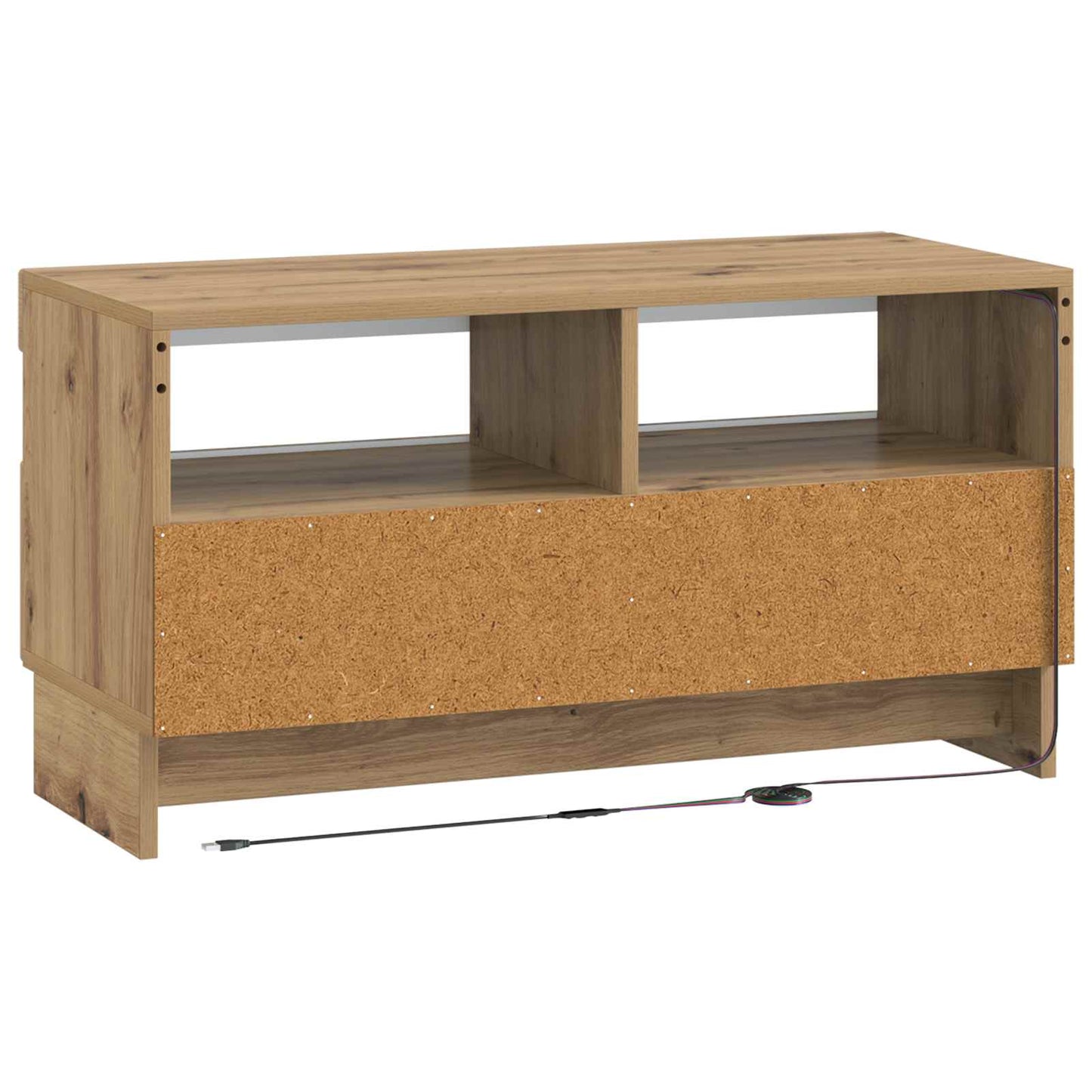 LED tv-meubel Artisanaal eiken Bewerkt hout