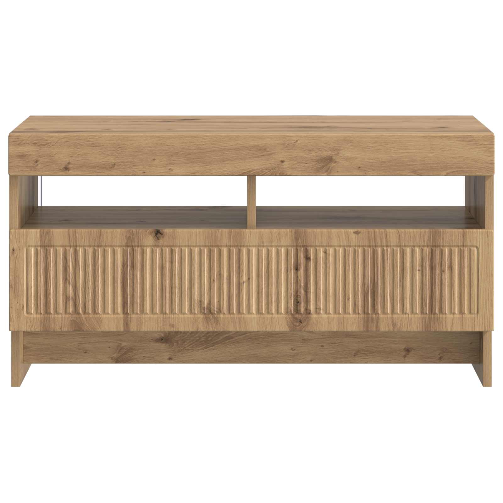 LED tv-meubel Artisanaal eiken Bewerkt hout