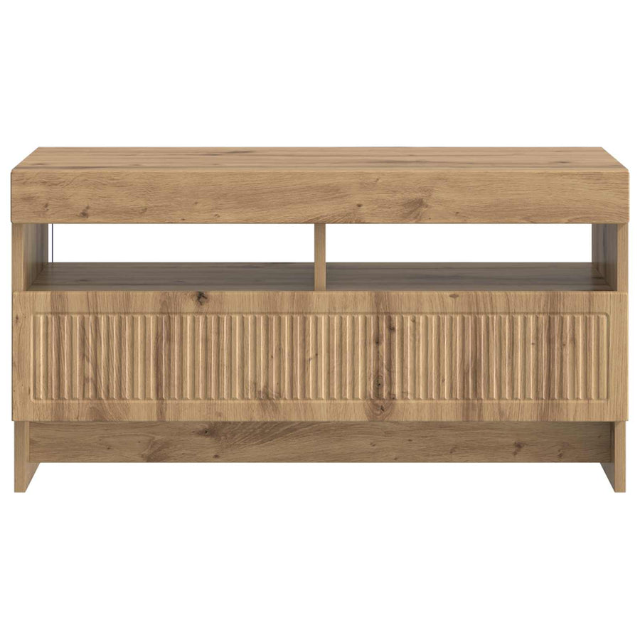 LED tv-meubel Artisanaal eiken Bewerkt hout