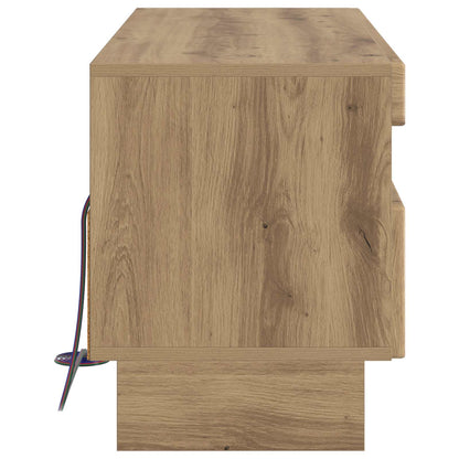 LED tv-meubel Artisanaal eiken Bewerkt hout