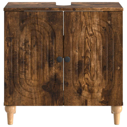 Badkamer wastafelkast ALKMAAR Gerookt eiken 59,5 x 31,5 x 59 cm