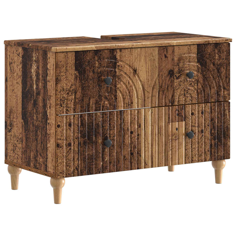 Badkamer wastafelkast ALKMAAR Oud hout 82 x 41 x 59 cm