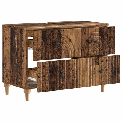 Badkamer wastafelkast ALKMAAR Oud hout 82 x 41 x 59 cm